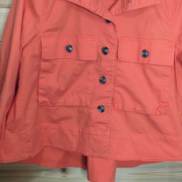 CAbi Jacket Womens Medium Orange #5098 Resort Jacket Cropped Boxy Spring - Picture 3 of 10